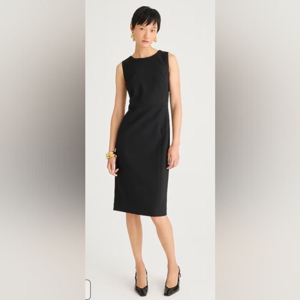 NWT J. Crew Womens Emmaleigh Black Sheath Wool Dress 24155 Size 00